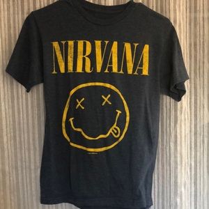 Nirvana navy blue shirt.